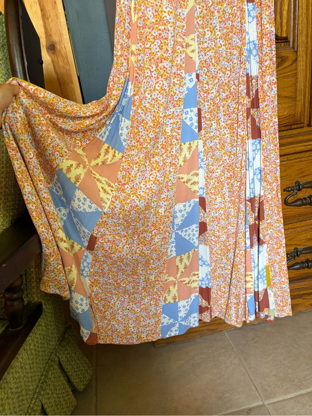 Billabong Floral and patchwork Print Maxi Slip Dress - Picture 3 of 6